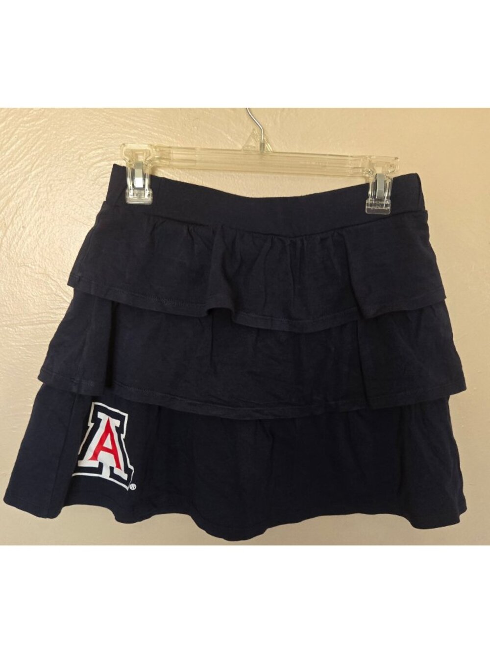 University Of Arizona Logoed Three Tier Ruffled Cotton Blend Skirt Wildcats